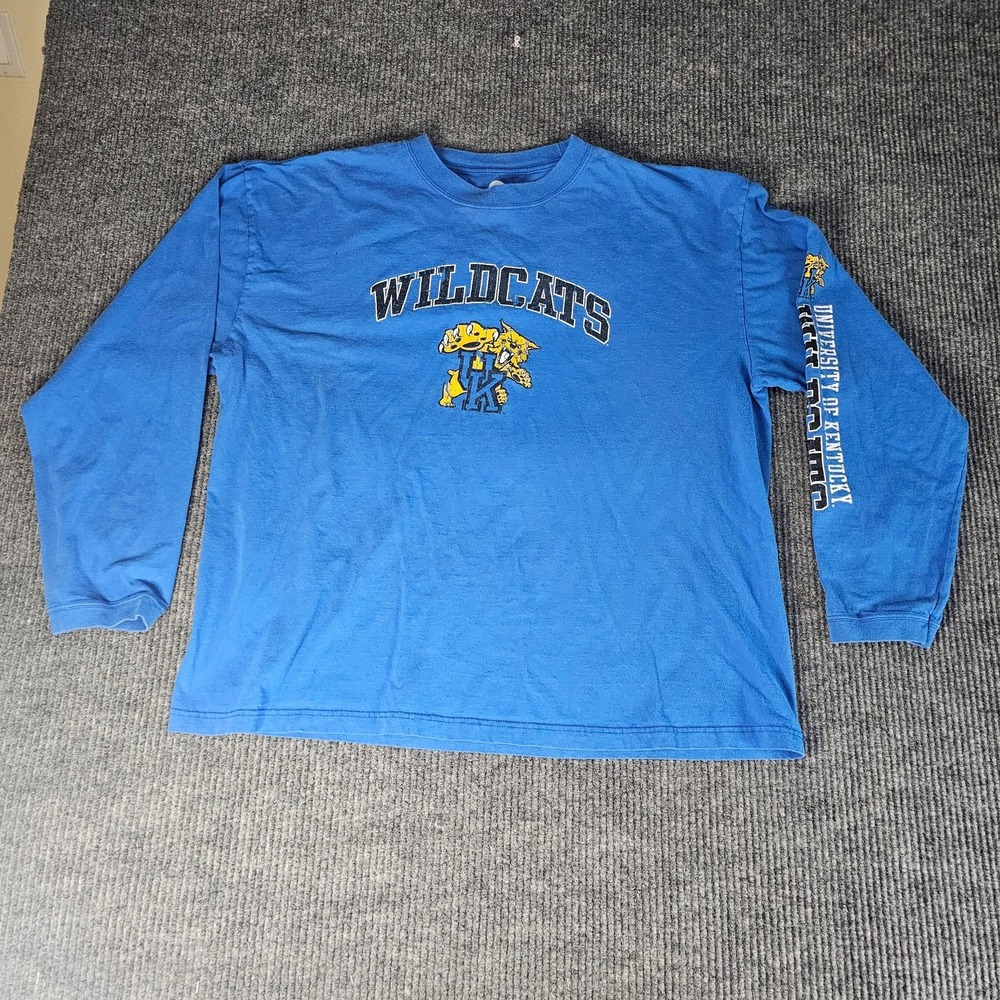 Kentucky Wildcats Shirt Mens 2XL Blue NCAA Basketball Long Sleeve Graphic Tee